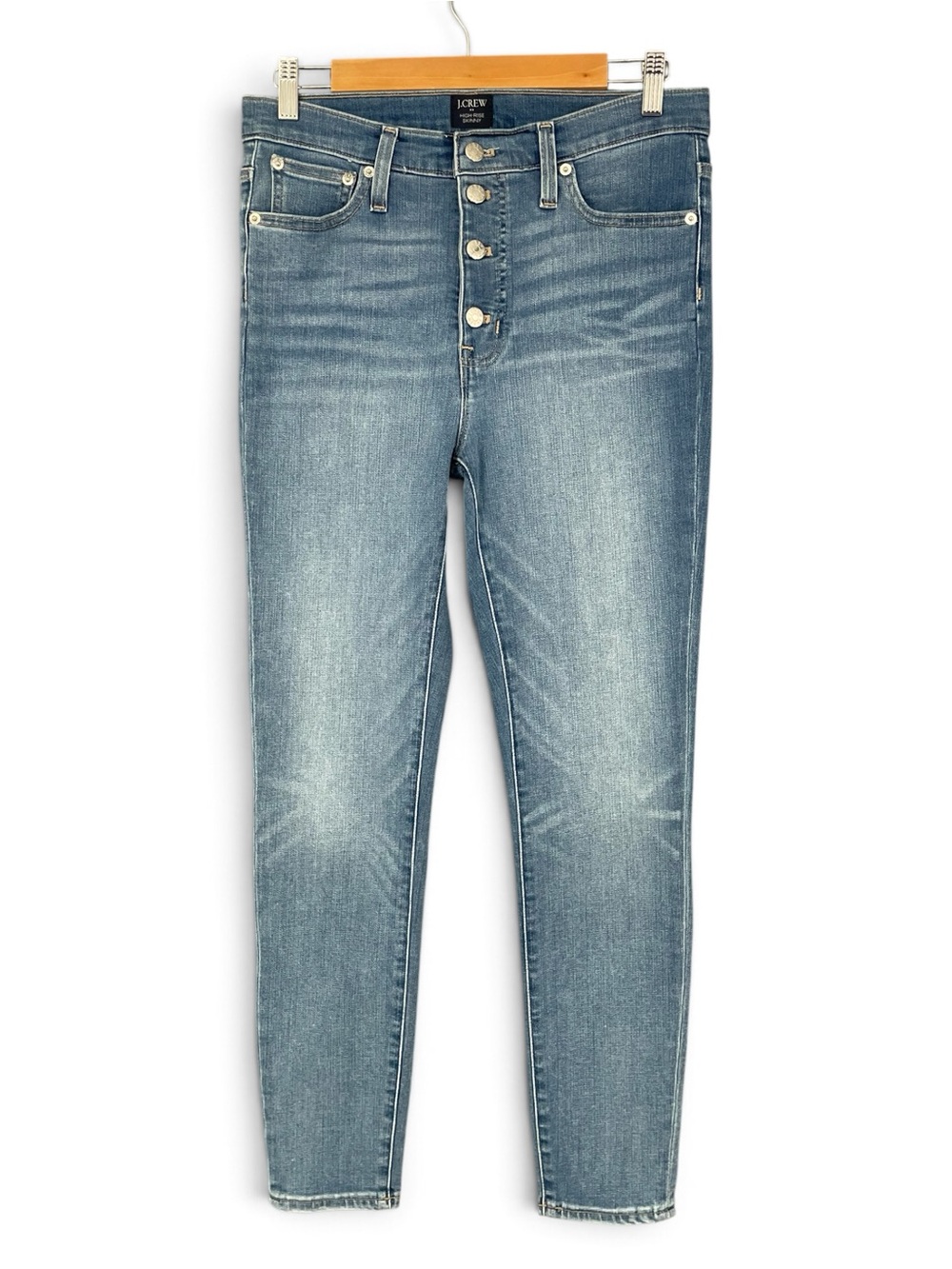J.Crew Factory High‑Rise Skinny Jeans with Exposed Button Fly Size 29